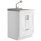 Simpli Home Cardinal Transitional 28"Laundry Cabinet Faucet Stainless Steel Sink